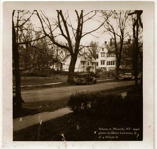 This is a picture showing the empty lot at 7 Athens street, circa 1945